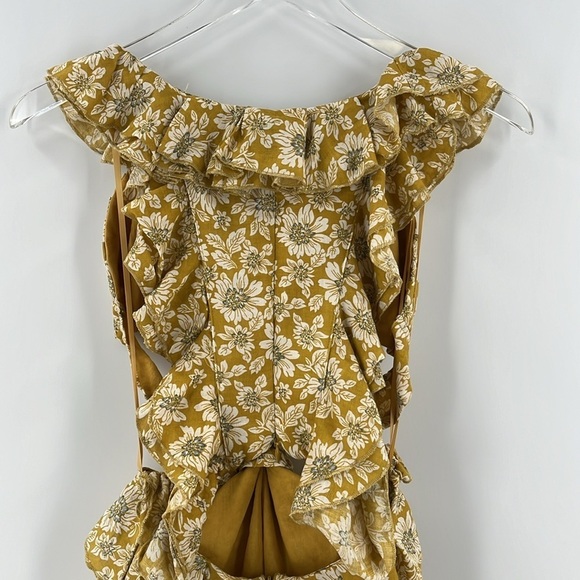 NWT Kallie Cutout Floral Ruffle Mini Dress 100% Cotton Sleeveless Medium - Picture 9 of 13